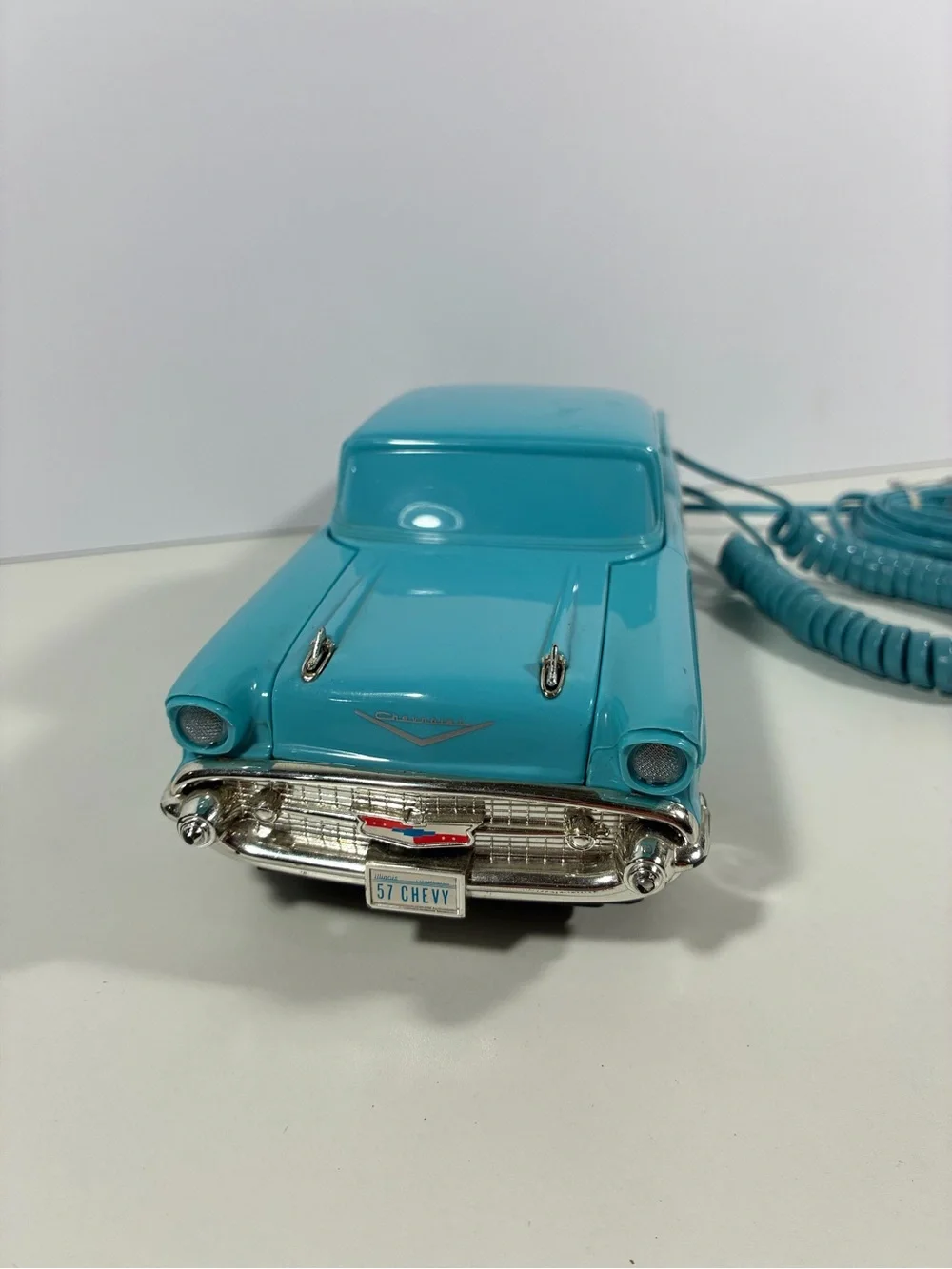 Vintage Telemania 1957 Chevy Bel Air Car Telephone Teal Aqua Blue ‘57 Chevrolet